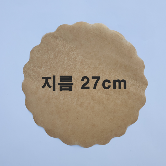 꽃무늬 브라운색 원형종이호일(지름27cm*600장/1000장)받침용,후라이펜용,에어프라이어용